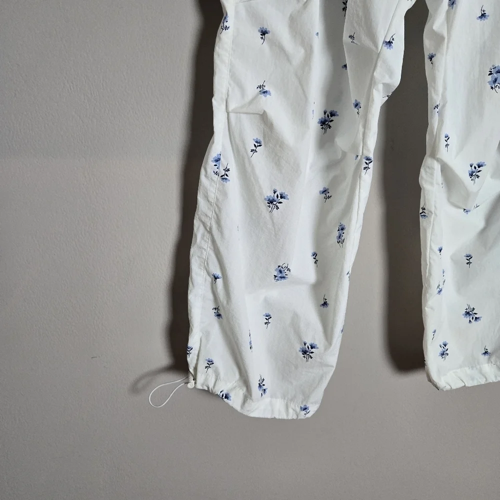Victoria's Secret Pink White Floral Parachute Cargo Pants Balloon Barrel XXL - Picture 6 of 10